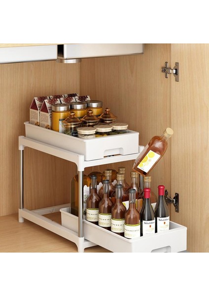 Mutfak Baharat Raf Çekmece Raf Mutfak Dolapları Organizatör Çeken Tip Sebze Meyve Depolama Sepet Çekmecesi Beyaz (Yurt Dışından) fırsatları