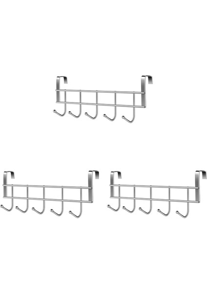 3x Kapının Üstünde 5 Kancalar Ev Banyo Organizatör Raf Kıyafetleri Ceket Havlu Askısı Paslanmaz Çelik Iyi Yük Boyun (Yurt Dışından)
