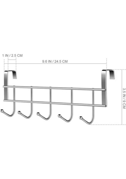 3x Kapının Üstünde 5 Kancalar Ev Banyo Organizatör Raf Kıyafetleri Ceket Havlu Askısı Paslanmaz Çelik Iyi Yük Boyun (Yurt Dışından) fırsatları