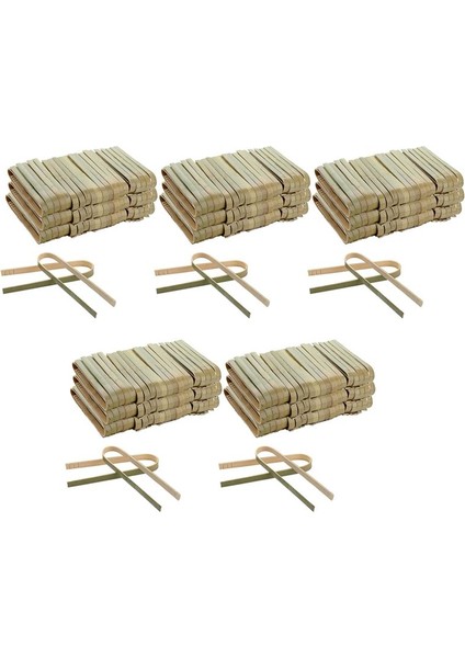 600 Paket Mini Bambu Maşa 4 Inç Tek Kullanım Maşaları Eko Dostu Mini Tek Kullanımlık Bambu Mutfaklar Tost Maşaları (Yurt Dışından)