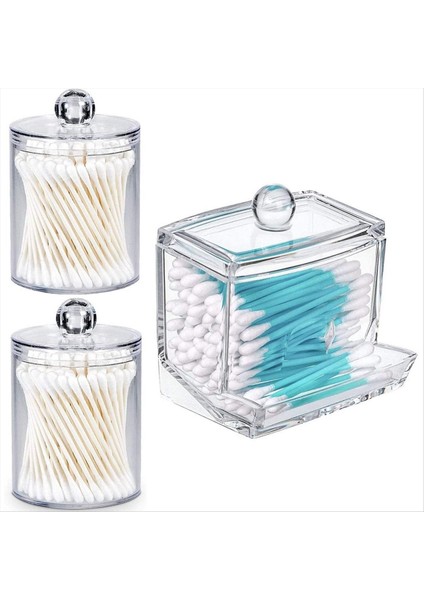 Qtıp Tutucu Pamuklu Swab Tutucu Depolama Dağıtıcı Temiz Pamuk Top Swab Tutucu Banyo Için Kapaklı Easet Kavanozlar (Yurt Dışından)