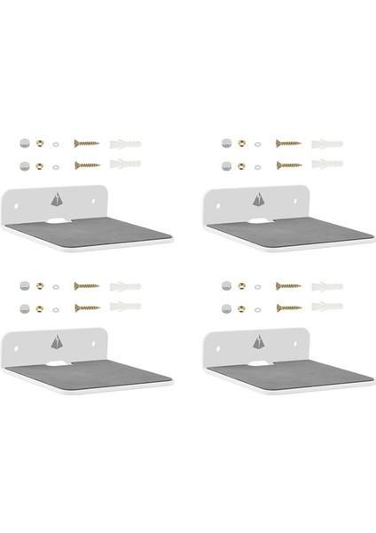 4x Duvar Raf Hoparlör Standı Bluetooth Hoparlör Için Küçük Duvar Raf Hoparlör Montajı Cep Telefonları (Beyaz) (Yurt Dışından)