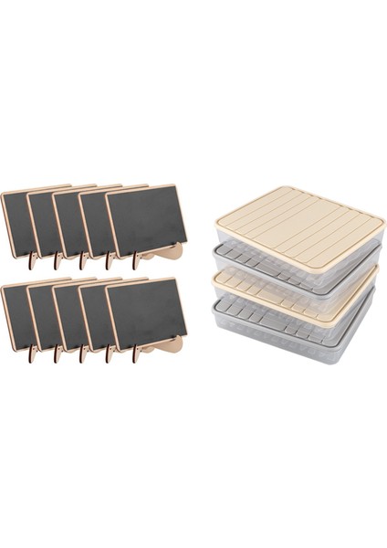 4 Pc Set Buzdolabı Gıda Koruma Saklama Kutusu L &amp 1 Set Mini Kara Tahta Etiket Işaretleri Çerçeveli Şövale Stand (Yurt Dışından) fiyatları
