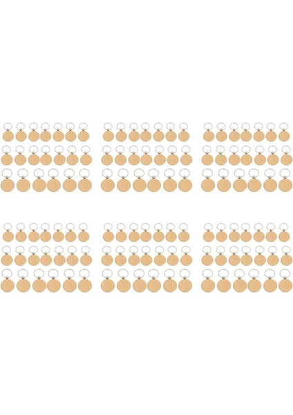 120PCS Boş Yuvarlak Ahşap Anahtarlık Diy Ahşap Anahtarlık Anahtar Etiketi Si (Yurt Dışından)