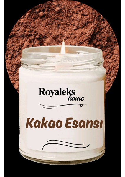 Doğal Özel Seri Kokulu Dekoratif Kavanoz Mum 210 cc - Kakao Esansı - Ryl