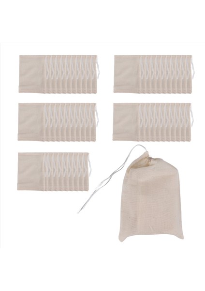 50 Paket Pamuklu Muslin Torbaları Çay Takı Için Çok Amaçlı Çekme Çantaları Düğün Partisi Depolama (4 x 6 Inç) (Yurt Dışından) fiyatları
