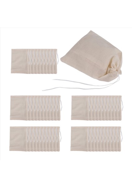 50 Paket Pamuklu Muslin Torbaları Çay Takı Için Çok Amaçlı Çekme Çantaları Düğün Partisi Depolama (4 x 6 Inç) (Yurt Dışından) modelleri