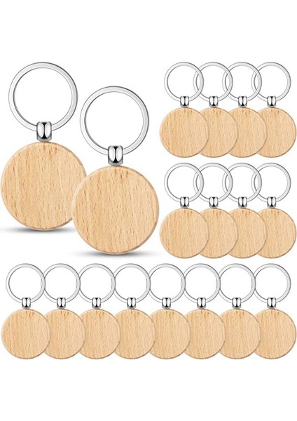 50 Adet Boş Ahşap Anahtar Etiketi Anahtar Gravür Boşluklar Bitmemiş Ahşap Anahtarlık Anahtar Yüzük Anahtar Etiketler Dıy El Sanatları Yuvarlak (Yurt Dışından)