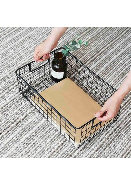 4pcs Kulplu Tel Depolama Sepetleri Ev Ofis Kreş Çamaşır Rafları Için Metal Organizatör Sepet Kutuları Organizatör (Yurt Dışından) modelleri