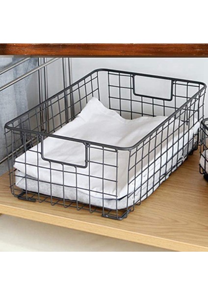 4pcs Kulplu Tel Depolama Sepetleri Ev Ofis Kreş Çamaşır Rafları Için Metal Organizatör Sepet Kutuları Organizatör (Yurt Dışından) indirimleri