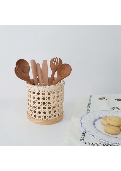 2x Rattan Yemek Çubukları Depolama El Yapımı Kaşığı Organizatör Tutucu Kalem Kalemleri Vazo Desteği (Yurt Dışından) indirimleri