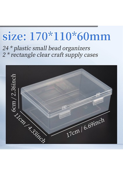 24 Pcs Küçük Boncuk Organizatör Boncuk Kılıf Depolama Organizatörü Elmas Sanat Konteynerleri Aksesuar Depolama 2 Pc ile Menteşeli Kapak (Yurt Dışından) indirimleri