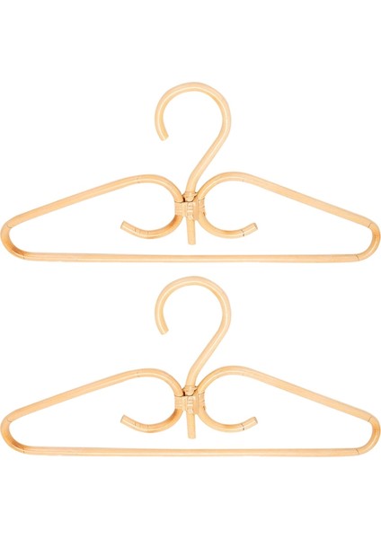 2pcs Rattan Giysisi Askı Doğal Rattan El Dokuma 3 Kanca Evi Gardırop Giyim Mağazası Dekor 40X20CM (Yurt Dışından)