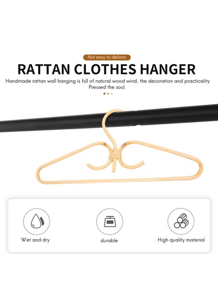 2pcs Rattan Giysisi Askı Doğal Rattan El Dokuma 3 Kanca Evi Gardırop Giyim Mağazası Dekor 40X20CM (Yurt Dışından) fiyatları