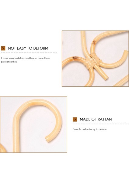 2pcs Rattan Giysisi Askı Doğal Rattan El Dokuma 3 Kanca Evi Gardırop Giyim Mağazası Dekor 40X20CM (Yurt Dışından) modelleri