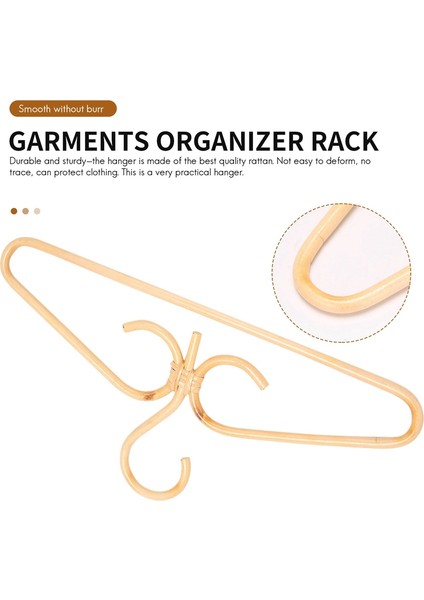 2pcs Rattan Giysisi Askı Doğal Rattan El Dokuma 3 Kanca Evi Gardırop Giyim Mağazası Dekor 40X20CM (Yurt Dışından) fırsatları