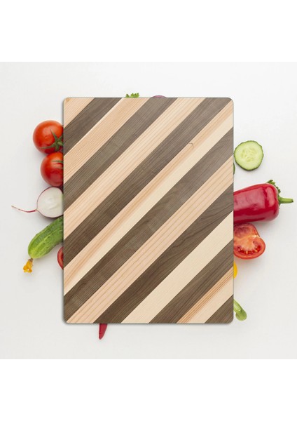 Cam Kesme Tahtası ve Sunumluk Karışık Ahşap Desenli 30X40 cm modelleri