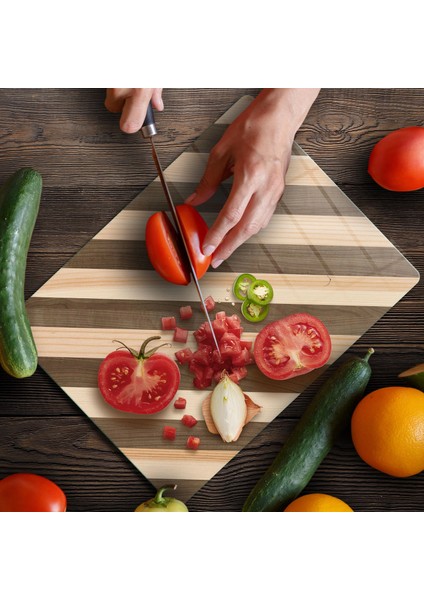Cam Kesme Tahtası ve Sunumluk Karışık Ahşap Desenli 30X40 cm fırsatları
