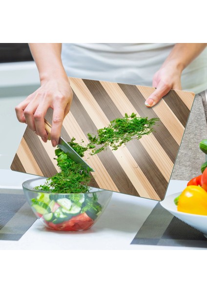 Cam Kesme Tahtası ve Sunumluk Karışık Ahşap Desenli 30X40 cm indirimleri