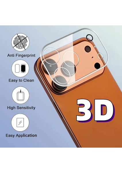 Iphone 17 Pro Şeffaf Kamera Koruyucu Lens Tam Kaplama Tam Koruma Hd Görüntü Tam Kapsama