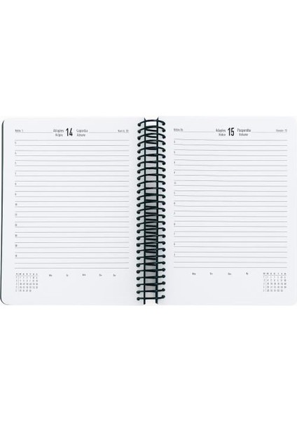 2026 - 17X24 Spiralli Günlük Ajanda - Siyah modelleri