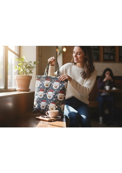 Kumaş Yeni Yıl Çantası, Bez Çanta, Hediye Poşeti, Noel Baba Çanta