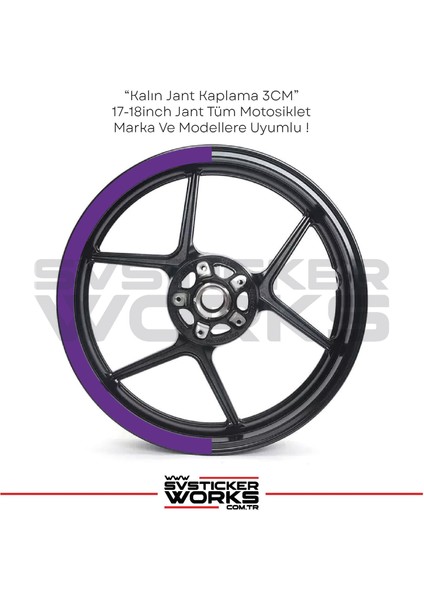 Motosiklet Jant Şeridi Jant Sticker Yarım Kaplama Daire 17-18 Inch Jant Motor Uyumlu