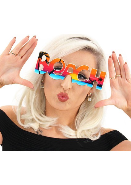 Beach Yazılı Parti Gözlüğü