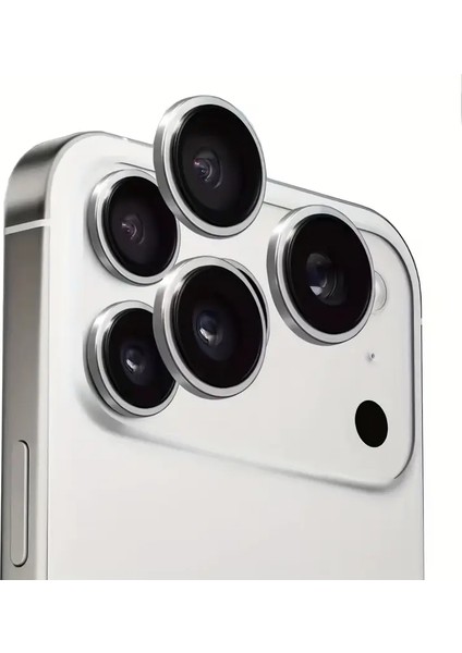 Iphone 17 Pro Max Gümüş Safir Kamera Koruyucu Lens Antisitatik Tam Koruma Darbelere Karsı Koruma