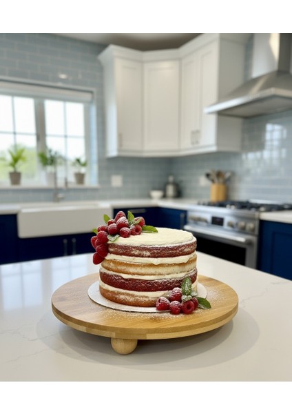 Top Ayaklı Yuvarlak Bambu Pasta Standı & Kek Standı – En Büyük Boy 29X29 cm Bambu Sunumluk ve Servis Tabağı fiyatları