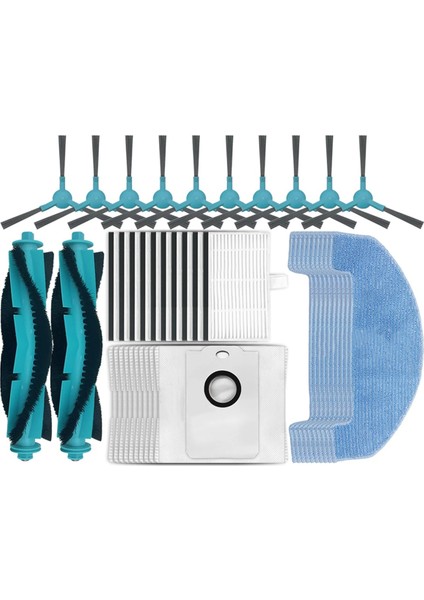 Conga 2499 Için Ultra Home Gelişmiş Titanyum / Atvel Smartgyro R80 Temel Ana Yan Fırça Filtre Mop Bez Toz Torbası Parçaları (Yurt Dışından)