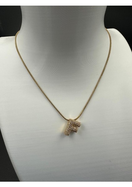 Altın Rengi F Harfi Çelik Kolye fiyatları