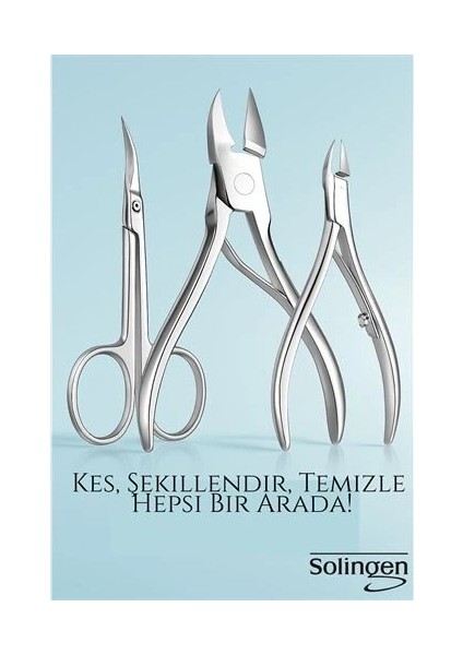 3’lü Paslanmaz Manikür Seti – Tırnak Makası, Et Pens, Kavisli Makas | Evde Profesyonel Bakım