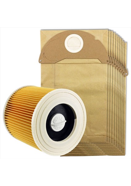 Karcher Islak ve Kuru Wd2 Vakum Temizleyici Filtresi ve 10X Toz Torbası Için (Yurt Dışından)