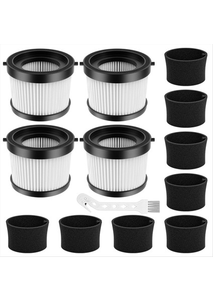 4 Dewalt 20V Için Filtre Kablosuz El Vakum DCV501HB 8 Köpük Kılıf Filtresi ve 1 Fırça Parça DCV5011H (Yurt Dışından)