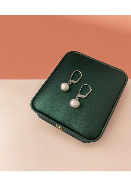 Sertifikalı 925 Ayar Gümüş 8 mm Inci Küpe