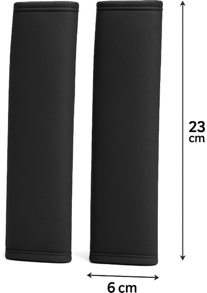 Universal Siyah Kumaş Emniyet Kemeri Kılıfı – 2’li Set | 23X6 cm | Konforlu ve Şık Koruma