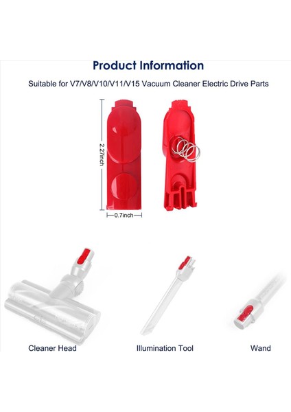 2pc Vakum Süpürge Kip Klipsi Mandal Sekmesi Dyson V7 V7 V8 V10 V11 V15 Vakum Süpürge Parçaları Anahtar Düğmesi Yaylı (Yurt Dışından) modelleri