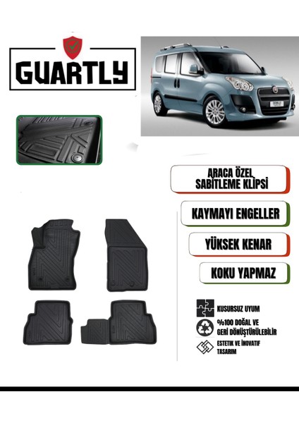 Fiat Doblo 2010-2014 Uyumlu Araca Özel Premium 4d Havuzlu Oto Paspas Takımı