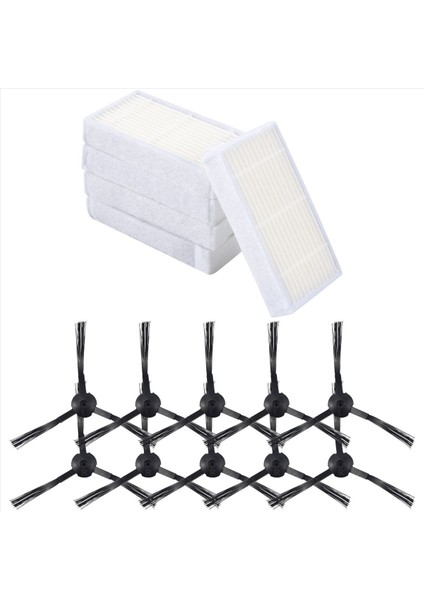 Panda X500 Için Vakum Süpürge Aksesuarları Kiti X500 Gutrend JOY90/FUN 110 Ecovacs CR120/CEN540 Hepa Filtresi x 5pcs + Yan Fırça x 10 (Yurt Dışından) modelleri