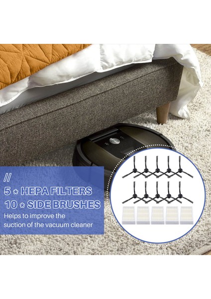Panda X500 Için Vakum Süpürge Aksesuarları Kiti X500 Gutrend JOY90/FUN 110 Ecovacs CR120/CEN540 Hepa Filtresi x 5pcs + Yan Fırça x 10 (Yurt Dışından) indirimleri