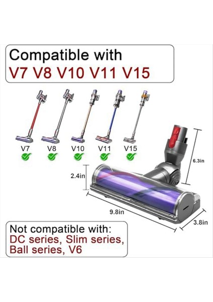 Hızlı Değiştir Dyson V7 V7 V8 V8 V10 V11 V15 Vakum Temizleyici Temizleme Kafası Değiştirme Parçası Elektrik Kafası (Yurt Dışından) fiyatları