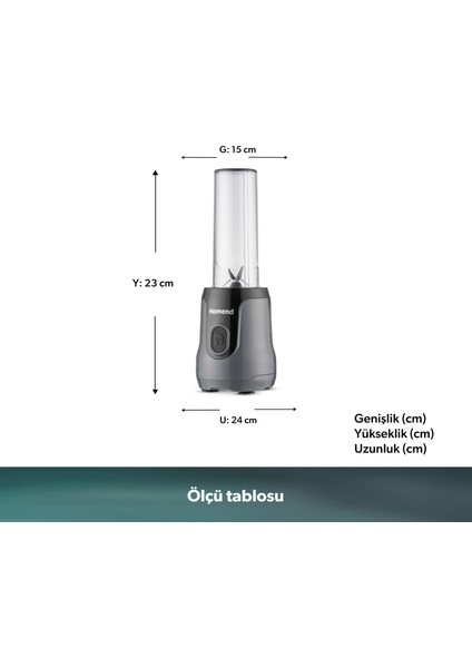Mixfresh 7026H Kişisel Smoothie Blender Antrasit Siyah fiyatları