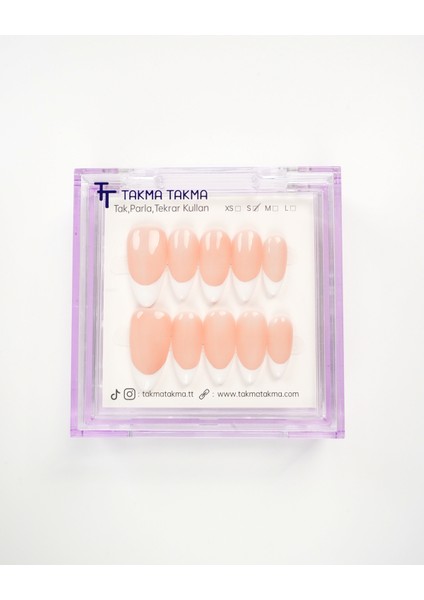 15'li Ten Rengi Uzun Badem UBDK1536FK Tekrar Kullanılabilir El Yapımı Protez Takma Tırnak - Ten Rengi-L fiyatları