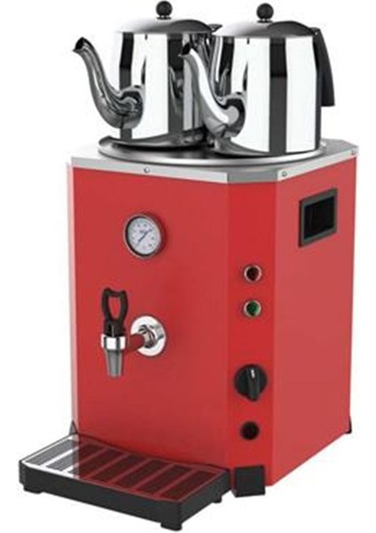 2 Demlikli Elektrikli Jumbo Çay Makinesi Otomatı Semaver Çay Ocağı 23 Litre - 2 Adet Demlik Hediye fiyatları