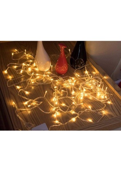 Yılbaşı Şeffaf Kablolu 8 Fonksiyonlu LED Lamba (10 Metre)