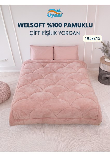Welsoft Akfil Midye Desen Çift Kişilik Yorgan