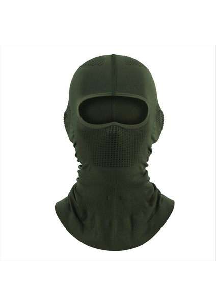 Buz Ipek Güneş Koruyucu Maske Tam Yüz Spor Headgear Bisiklet Motosiklet Binicilik Maskesi Koyu Yeşil (Yurt Dışından)