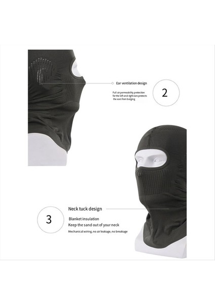 Buz Ipek Güneş Koruyucu Maske Tam Yüz Spor Headgear Bisiklet Motosiklet Binicilik Maskesi Koyu Yeşil (Yurt Dışından) modelleri