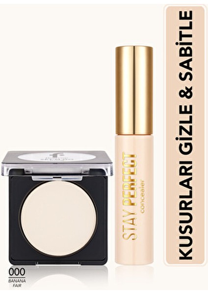 Kusurları Gizle ve Sabitle Seti Renkli Kapatıcı ve Pudra ile Uzun Süre Kalıcı Makyaj indirimleri